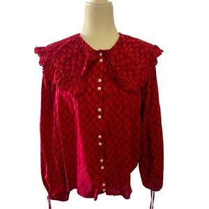 Women’s Large pattern collared blouse Universal Threads boho librarian